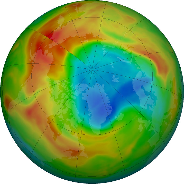 Arctic ozone map for 06 April 2020